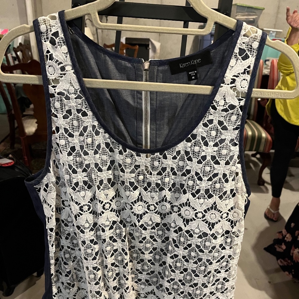 Karen Kane tank with lace front